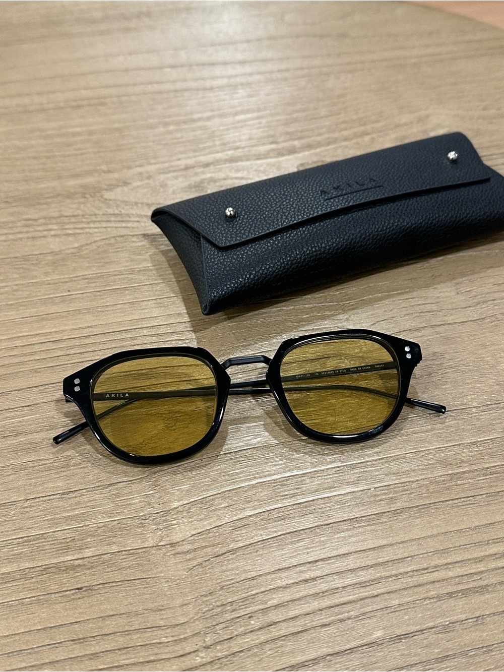 AKILA Women’s Black Frame Sunglasses with Yellow Lenses